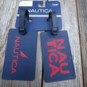 Nautica Luggage Tags Navy & Red NWT